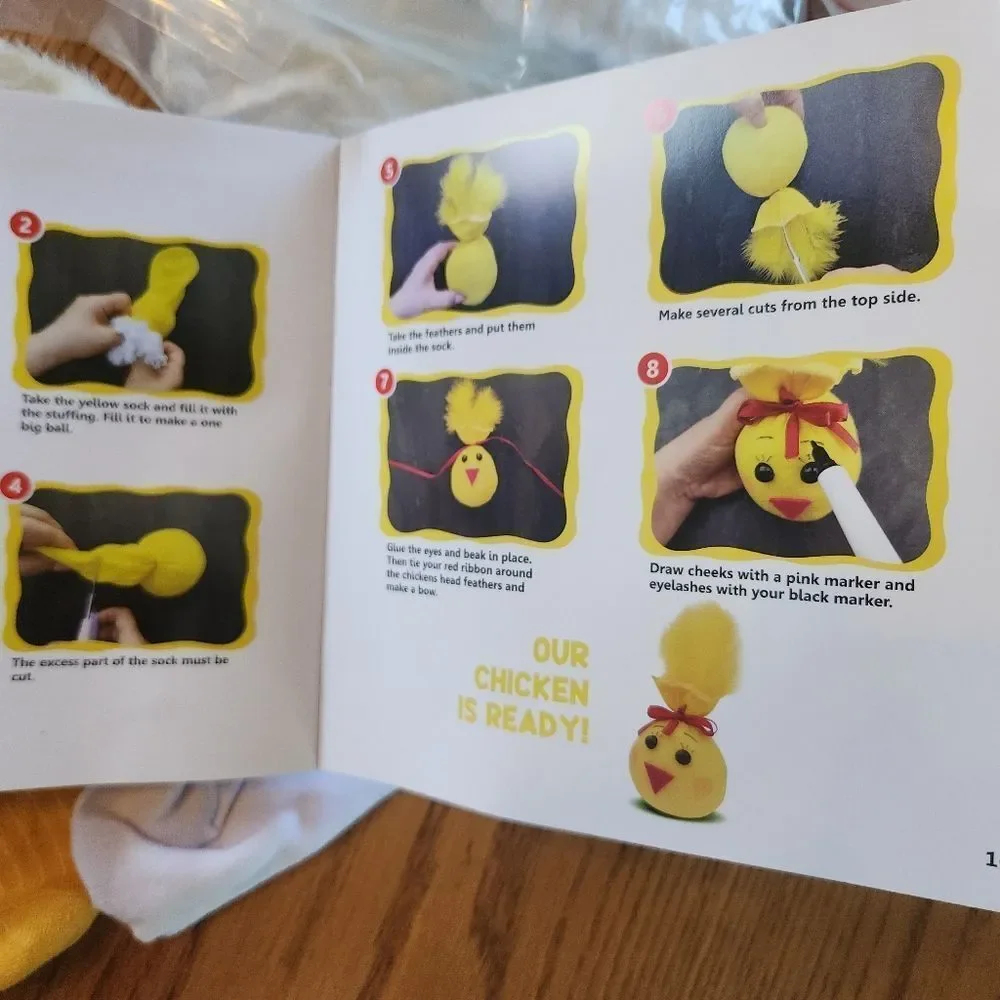 13 Socks No Sew Craft kit Create five Toys-Snowman Chick Caterpillar Bear Bunny